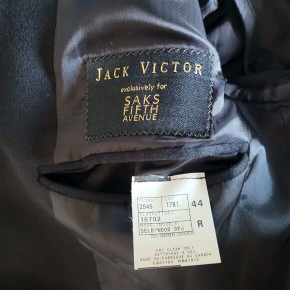 Jack Victor Loro Piana Blazer 44R Navy 100% Cashmere Soft Sport Coat Academia - Picture 2 of 12
